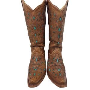 💥Brown and Blue Western Boots